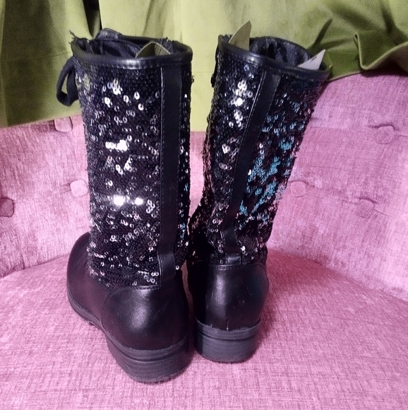 Micheal kors girls size 4 black sequin boots - Picture 2 of 3
